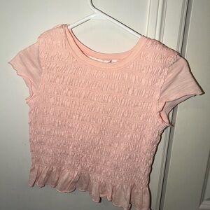 Altar'd State Light Pink Smocked Crop Top